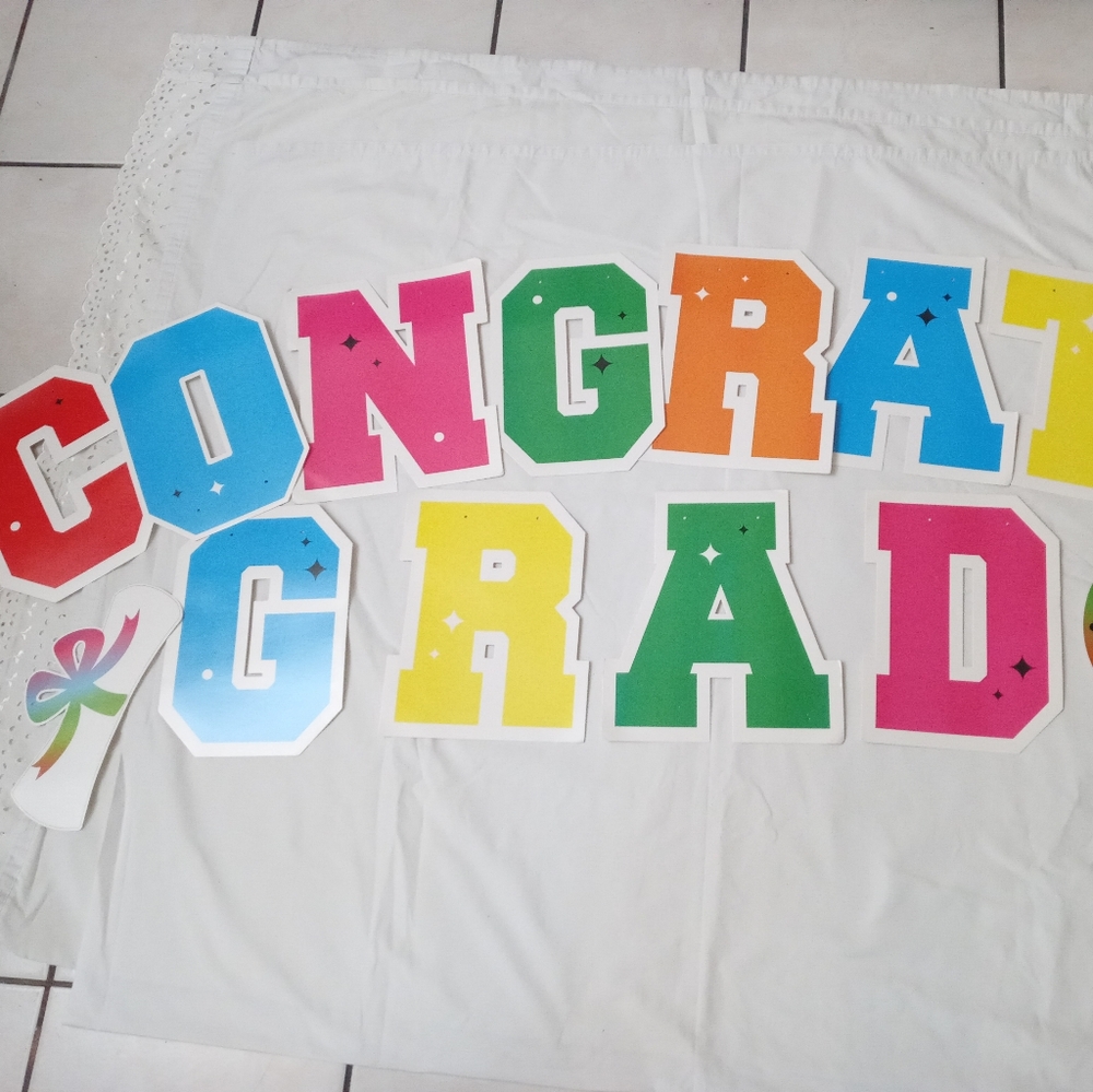 DAZONGE Colorful Letters Graduation Banner, Congrats Grad Banner for Graduation - Picture 4 of 7